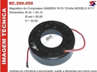 MAGNETICO COMPRESSOR SANDEN 7H15 - 12V - 200050