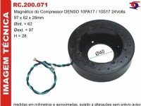 MAGNETICO COMPRESSOR DENSO 10PA15 / 10PA17 / 10S17 / 7SBU16C  24V  259-7286, 231-6985, 176-1920 - 200071