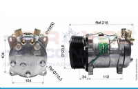 COMPRESSOR 5H14 8 ORELHAS SAIDA VERTICAL POLIA 8PK 130MM  12V - 600078