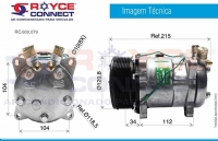 COMPRESSOR 5H14 8 ORELHAS SAIDA VERTICAL POLIA 8PK 130MM  24V - 600079