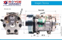 COMPRESSOR 7H15 4 PASSANTES SAIDA TRASEIRA ENCAIXE 4840 CASE MAGNUN 335 POLIA 8PK 24V 1835106 - 600150