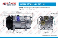 COMPRESSOR 7H15 8 ORELHAS 24 VOLTS POLIA 2A 132MM MAQUINA VOLVO SAIDA TRASEIRA OEM-11412632 - 600154