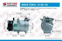 COMPRESSOR FORD FOCUS 2008> MOTOR SIGMA / VOLVO C30 POLIA 4PK 116MM BV6N19D629BG - 600169