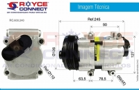 COMPRESSOR FIC FORD RANGER DIESEL 3.0 ATÉ 2012 / MUSTANG / TROLLER 3.0 12 VOLTS POLIA 130MM 6PK - 600240