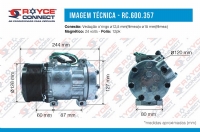 COMPRESSOR 6095 AA7H15AA MAQUINA ESCAVADEIRA CATERPILLAR 320 D2L 2012> POLIA 12PK 24 VOLTS OEM-372-9295 - 600357