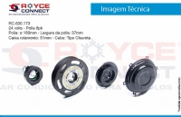 EMBREAGEM COMPLETA DO COMPRESSOR SANDEN 7H15 600.173/600.272 VOLVO 2008/  8PK 180MM 24V - 630173