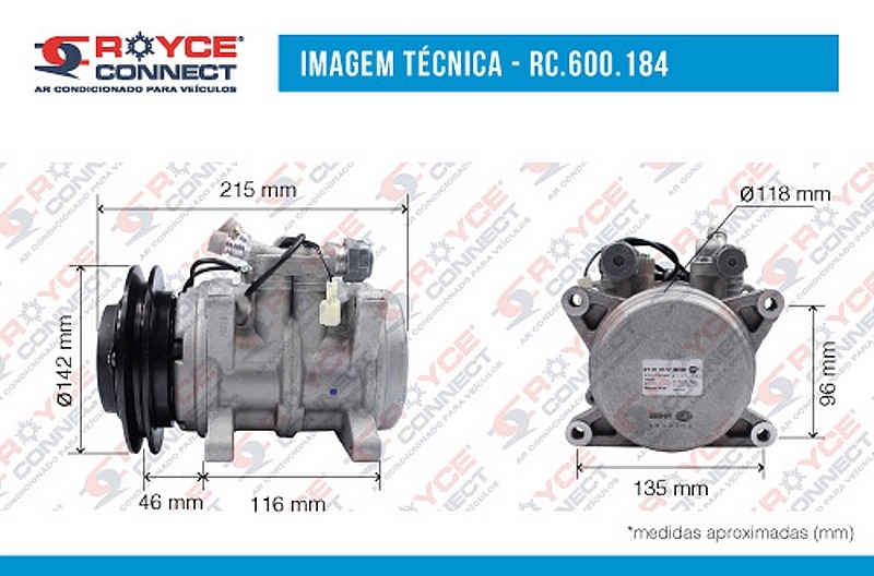 COMPRESSOR 6P148 MAGNETTI MARELLI 8 ORELHAS UNIVERSAL 12 VOLTS