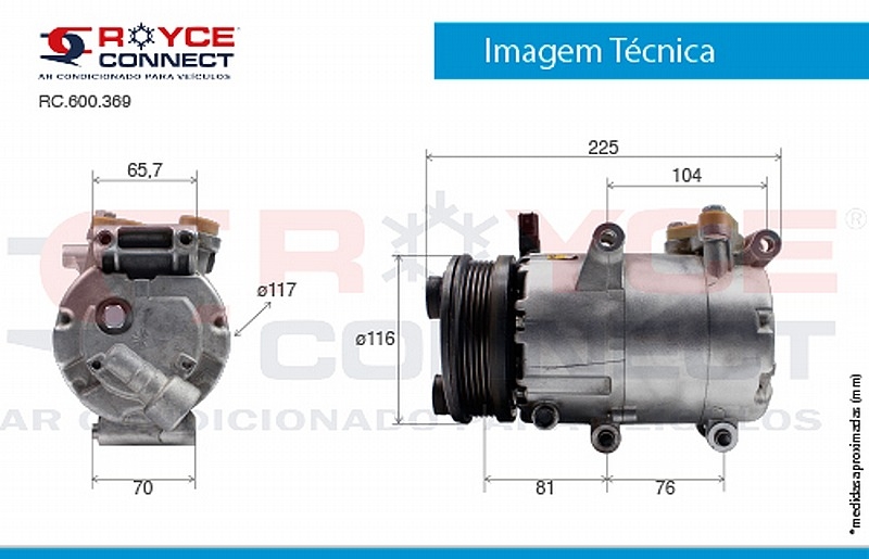 COMPRESSOR FORD FOCUS 2009> MOTOR SIGMA POLIA 5PK 116MM OEM COMPRESSOR FORD FOCUS 2009> MOTOR SIGMA POLIA 5PK 116MM OEM