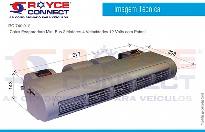 CAIXA EVAPORADORA UNIVERSAL MINI-BUS 2 MOTORES EIXO DUPLO E 5