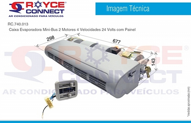 CAIXA EVAPORADORA UNIVERSAL MINI-BUS 2 MOTORES EIXO DUPLO E 5